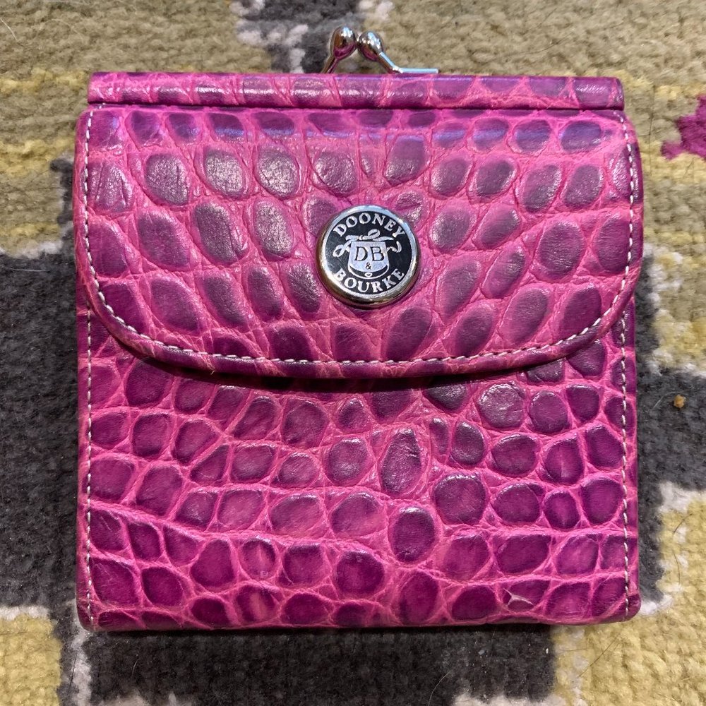 Dooney & Bourke Croc Wallet/Coin Purse Fuchsia